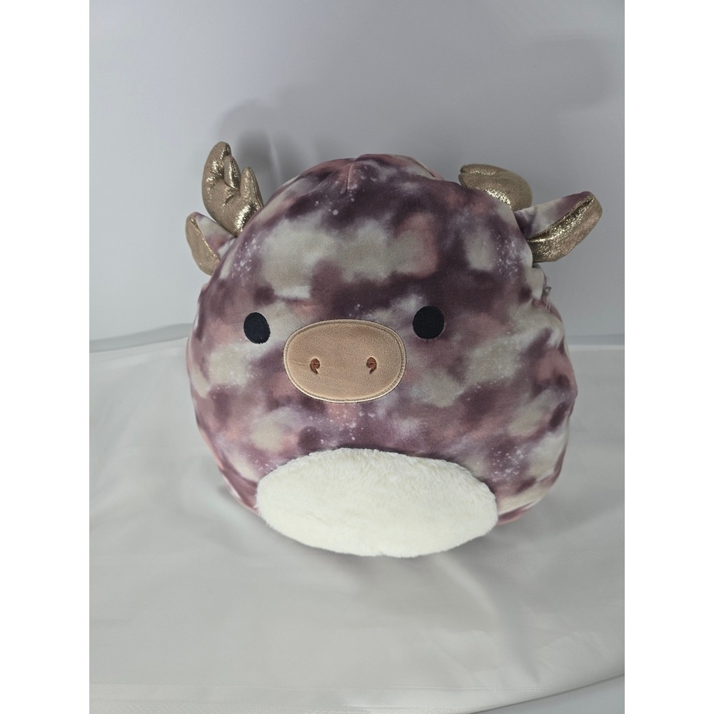 Squishmallows Purple Galaxy Tie Dye Reindeer Moose Gold Antlers Plush 2022 8‎